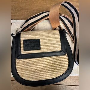Ted Baker Staceli logo-embossed cross-body raffia bag